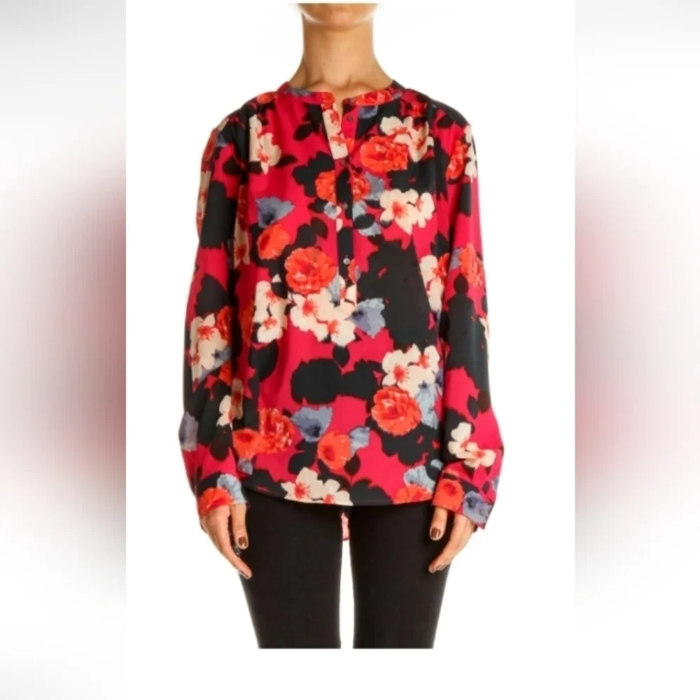 J.CREW  Pink Floral Print All Day Wear blouse  size M In excellent condition